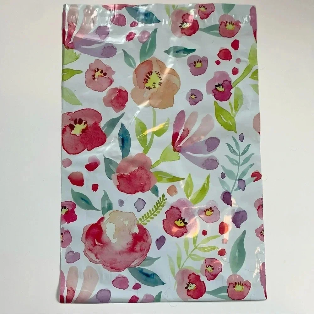 100 Poly mailers 10x13” shipping bags floral thank you variety print self seal